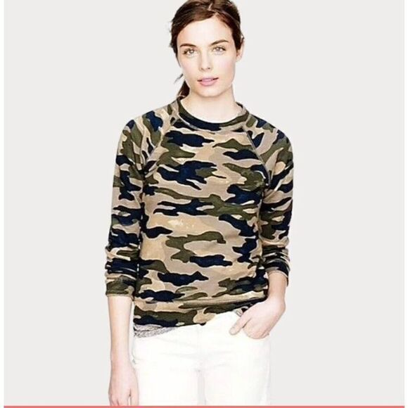 J. CREW Camo Vintage Surplus Sweatshirt - Size S - Picture 1 of 6